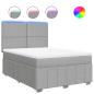 Preview: Boxspringbett mit Matratze Hellgrau 140x190 cm Stoff