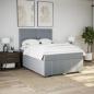 Preview: Boxspringbett mit Matratze Hellgrau 140x190 cm Stoff
