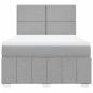 Preview: Boxspringbett mit Matratze Hellgrau 140x190 cm Stoff