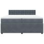 Preview: Boxspringbett mit Matratze Dunkelgrau 200x200 cm Samt