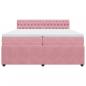 Preview: Boxspringbett mit Matratze Rosa 200x200 cm Samt