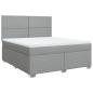 Preview: Boxspringbett mit Matratze Hellgrau 180x200 cm Stoff