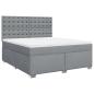 Preview: Boxspringbett mit Matratze Hellgrau 180x200 cm Stoff