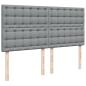 Preview: Boxspringbett mit Matratze Hellgrau 180x200 cm Stoff