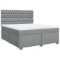 Preview: Boxspringbett mit Matratze Hellgrau 180x200 cm Stoff