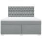 Preview: Boxspringbett mit Matratze Hellgrau 180x200 cm Stoff