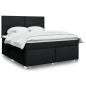 Preview: ARDEBO.de - Boxspringbett mit Matratze Schwarz 180x200 cm Stoff