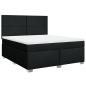 Preview: Boxspringbett mit Matratze Schwarz 180x200 cm Stoff