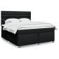 Preview: ARDEBO.de - Boxspringbett mit Matratze Schwarz 180x200 cm Stoff