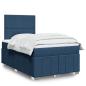 Preview: ARDEBO.de - Boxspringbett mit Matratze Blau 120x200 cm Stoff