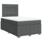 Preview: ARDEBO.de - Boxspringbett mit Matratze Dunkelgrau 120x200 cm Stoff