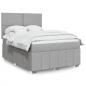 Preview: ARDEBO.de - Boxspringbett mit Matratze Hellgrau 160x200 cm Stoff