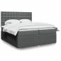 Preview: ARDEBO.de - Boxspringbett mit Matratze Dunkelgrau 200x200 cm Stoff