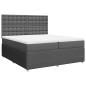 Preview: Boxspringbett mit Matratze Dunkelgrau 200x200 cm Stoff
