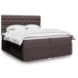 Preview: ARDEBO.de - Boxspringbett mit Matratze Dunkelbraun 200x200 cm Stoff