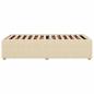 Preview: Bettgestell ohne Matratze Creme 100x200 cm Stoff
