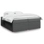 Preview: ARDEBO.de - Boxspringbett mit Matratze Dunkelgrau 200x200 cm Stoff