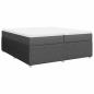 Preview: Boxspringbett mit Matratze Dunkelgrau 200x200 cm Stoff