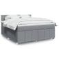 Preview: ARDEBO.de - Boxspringbett mit Matratze Hellgrau 180x200 cm Stoff