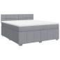 Preview: Boxspringbett mit Matratze Hellgrau 180x200 cm Stoff