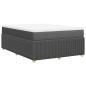 Preview: Boxspringbett mit Matratze Dunkelgrau 140x200 cm Stoff
