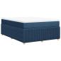 Preview: Boxspringbett mit Matratze Blau 140x200 cm Stoff