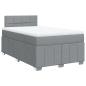 Preview: ARDEBO.de - Boxspringbett mit Matratze Hellgrau 120x200 cm Stoff