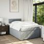 Preview: Boxspringbett mit Matratze Hellgrau 120x200 cm Stoff