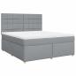 Preview: Boxspringbett mit Matratze Hellgrau 180x200 cm Stoff
