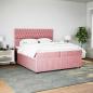 Preview: Boxspringbett mit Matratze Rosa 200x200 cm Samt