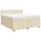 Preview: Boxspringbett mit Matratze Creme 180x200 cm Stoff