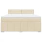 Preview: Boxspringbett mit Matratze Creme 180x200 cm Stoff