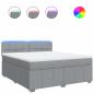 Preview: Boxspringbett mit Matratze Hellgrau 180x200 cm Stoff