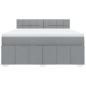 Preview: Boxspringbett mit Matratze Hellgrau 180x200 cm Stoff