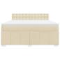 Preview: Boxspringbett mit Matratze Creme 180x200 cm Stoff