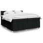 Preview: ARDEBO.de - Boxspringbett mit Matratze Schwarz 200x200 cm Stoff