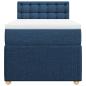 Preview: Boxspringbett mit Matratze Blau 90x200 cm Stoff