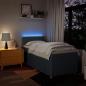 Preview: Boxspringbett mit Matratze Blau 100x200 cm Stoff