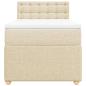 Preview: Boxspringbett mit Matratze Creme 100x200 cm Stoff