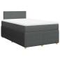 Preview: ARDEBO.de - Boxspringbett mit Matratze Dunkelgrau 120x200 cm Stoff