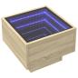Preview: Beistelltisch mit LED Sonoma Eiche 40x40x30 cm Holzwerkstoff
