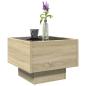 Preview: Beistelltisch mit LED Sonoma Eiche 40x40x30 cm Holzwerkstoff