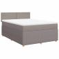 Preview: Boxspringbett mit Matratze Taupe 140x190 cm Stoff
