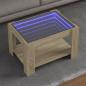 Preview: ARDEBO.de - LED-Couchtisch Sonoma Eiche 73x53x45 cm Holzwerkstoff