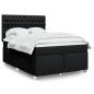 Preview: ARDEBO.de - Boxspringbett mit Matratze Schwarz 140x200 cm Stoff