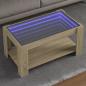 Preview: ARDEBO.de - LED-Couchtisch Sonoma Eiche 93x53x45 cm Holzwerkstoff