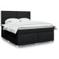 Preview: ARDEBO.de - Boxspringbett mit Matratze Schwarz 180x200 cm Stoff