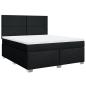 Preview: Boxspringbett mit Matratze Schwarz 180x200 cm Stoff