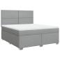 Preview: Boxspringbett mit Matratze Hellgrau 180x200 cm Stoff
