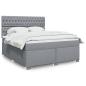 Preview: ARDEBO.de - Boxspringbett mit Matratze Hellgrau 180x200 cm Stoff